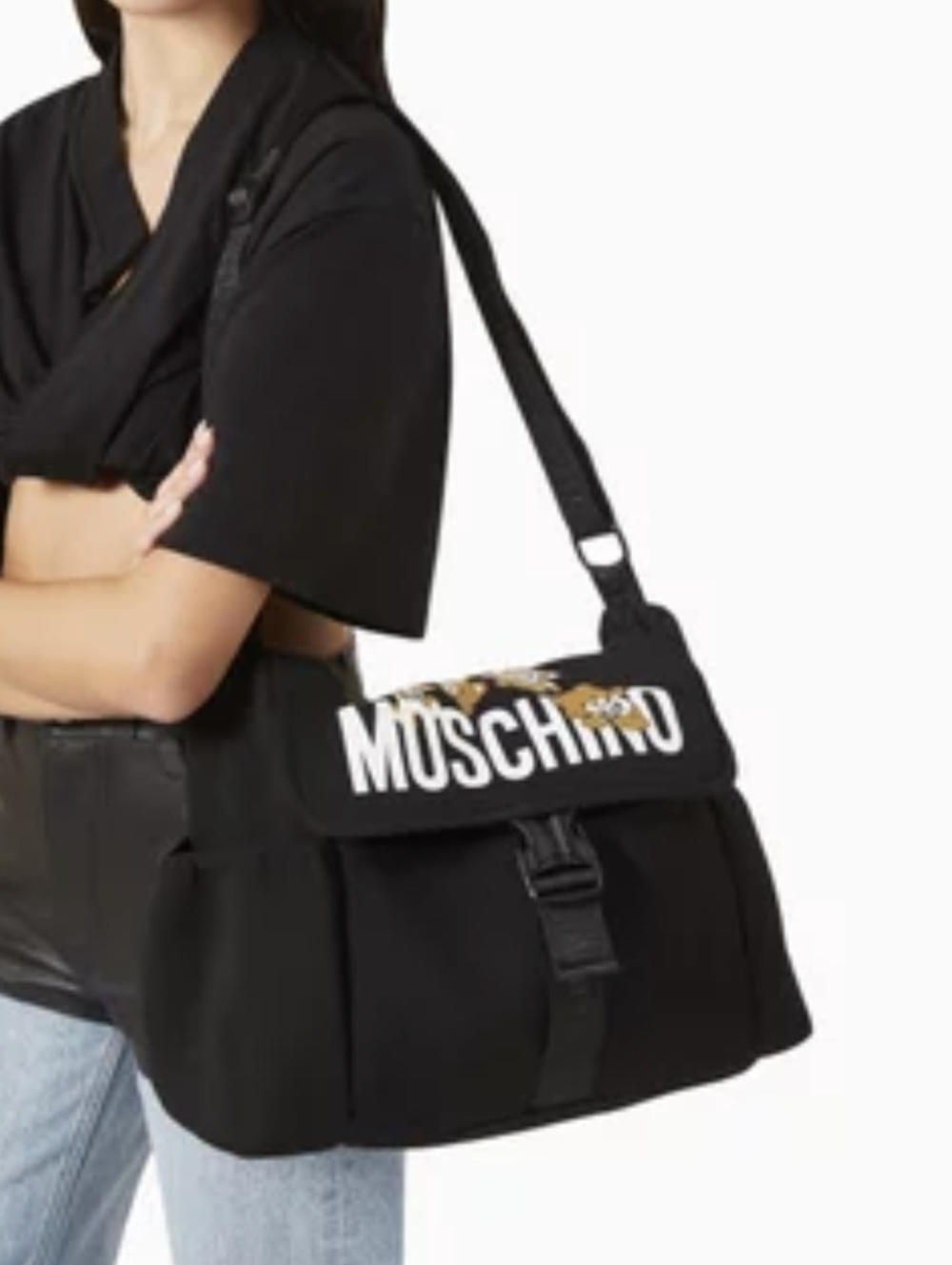 Moschino Black Teddy Bear Diaper Bag Baby Bag *Flaws*